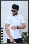 White Half-Sleeve T-Shirt with Design